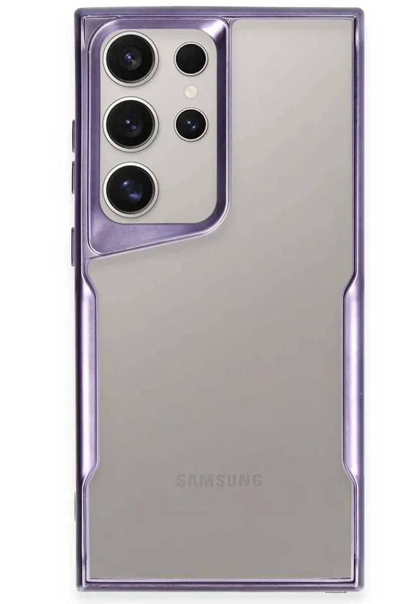 Samsung Galaxy S23 Ultra Kılıf Boyi Silikon Kapak - Derin Mor