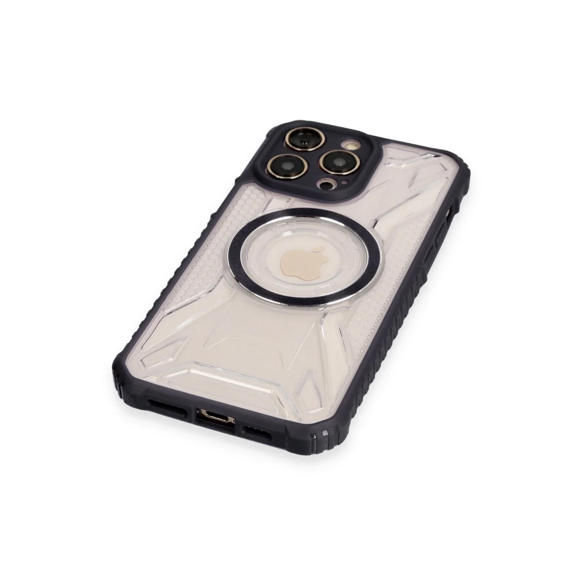 Apple İphone 12 Pro Max Kılıf Prag Magneticsafe Kapak - Siyah görsel 4