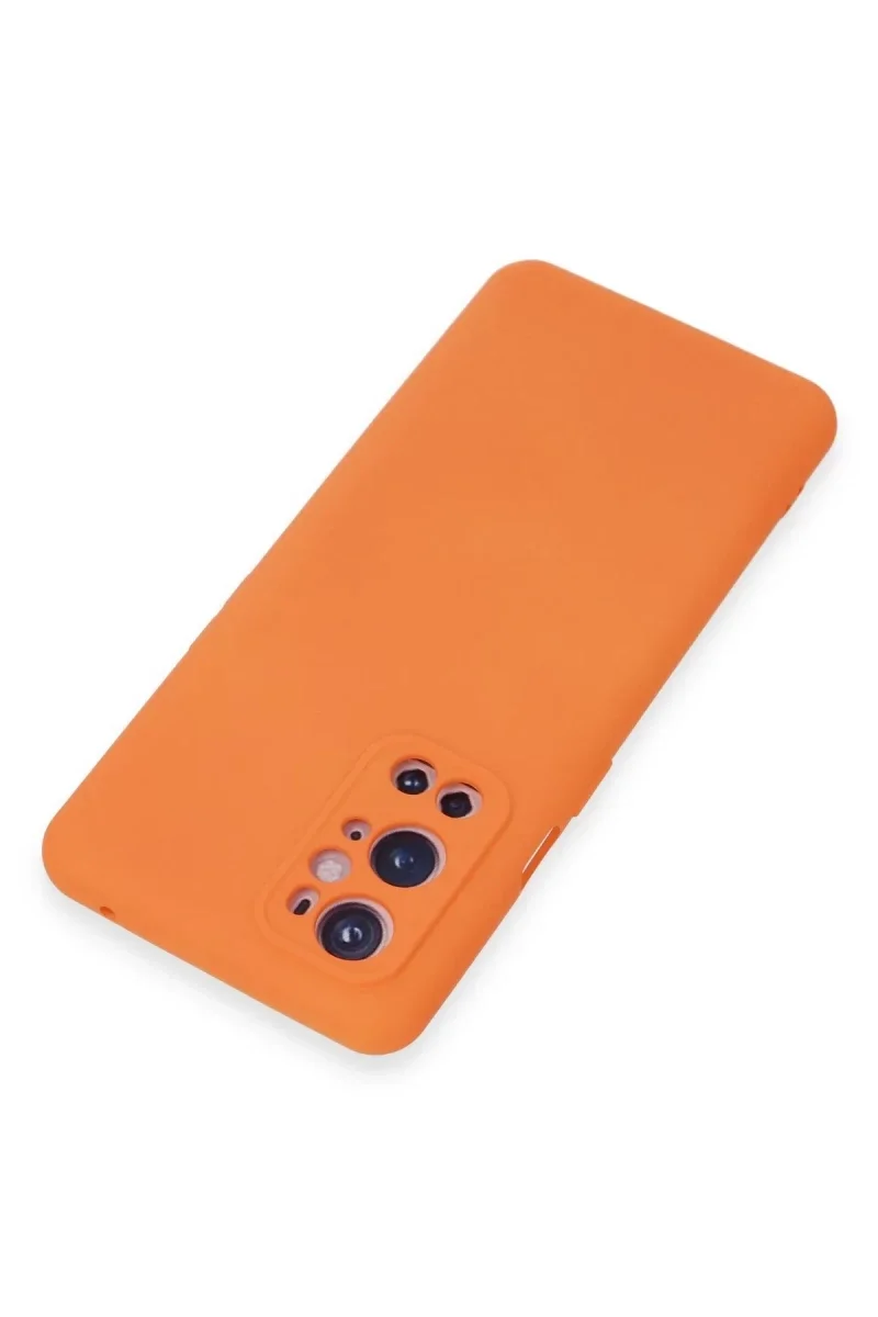 One Plus 9 Pro Kılıf Nano içi Kadife Silikon - Turuncu görsel 3