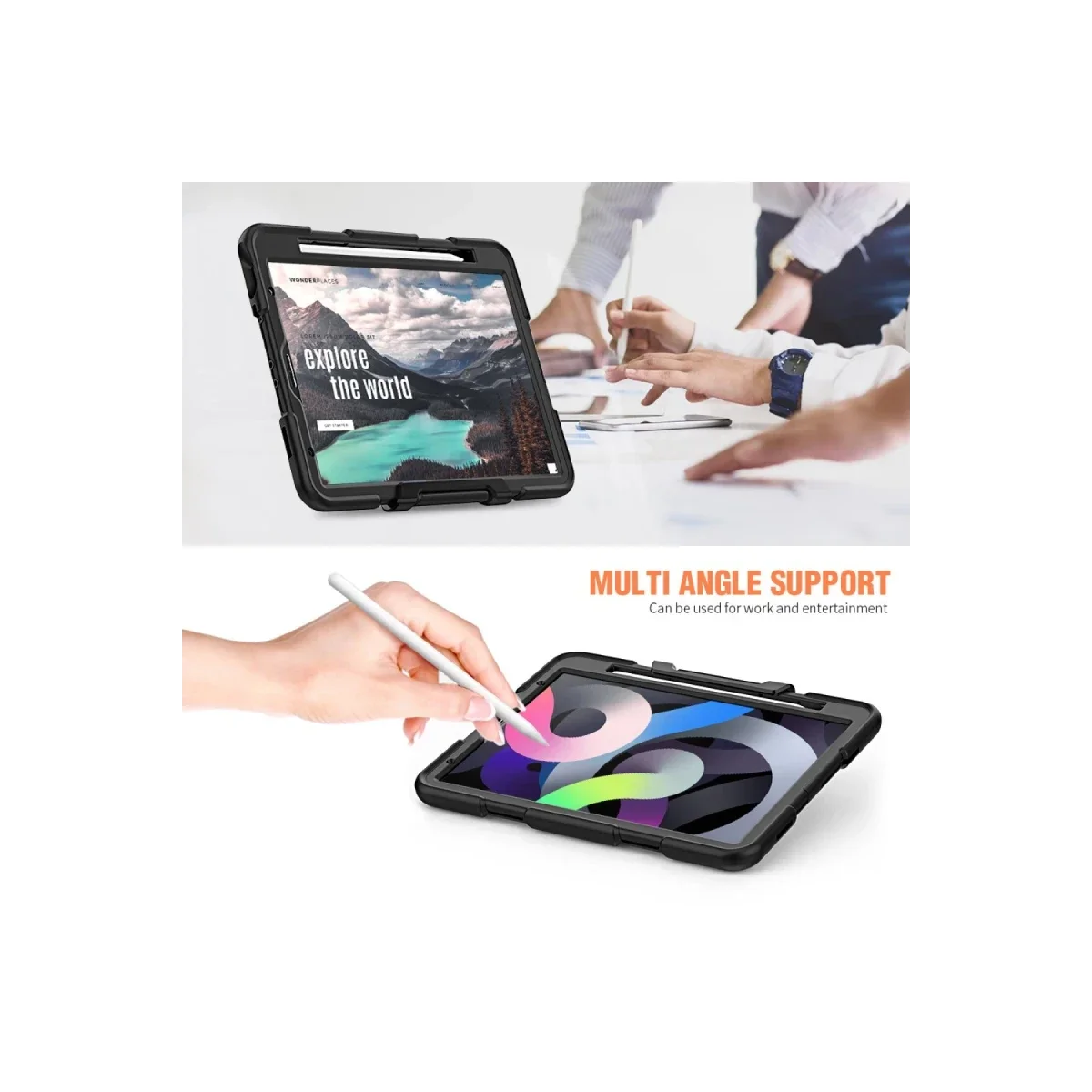 Apple iPad Pro 11 (2020) Kılıf Griffin Tablet Kapak - Siyah görsel 6