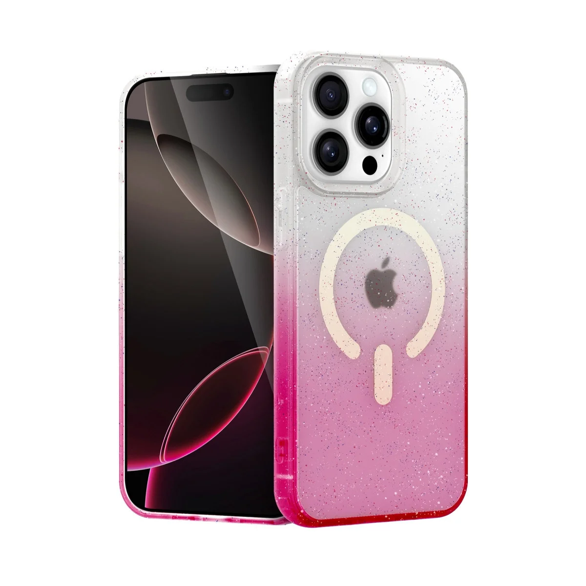 Apple İphone 15 Pro Pummel Shiny Magsafe Kapak - Pembe