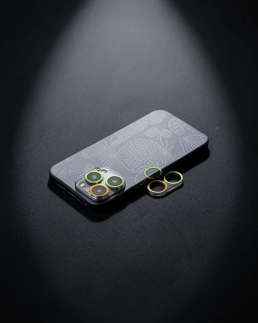Apple İphone 13 Pro Renkli Kamera Lens Koruma Cam - Sarı-turuncu
