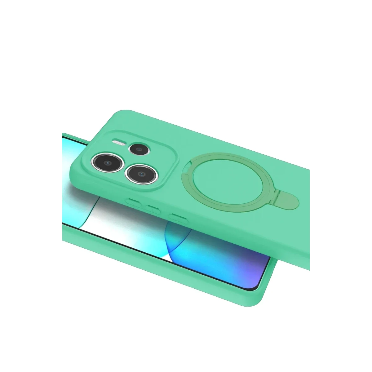 Xiaomi Redmi Note 14 4G Regal Magsafe Standlı Kapak - Yeşil görsel 4