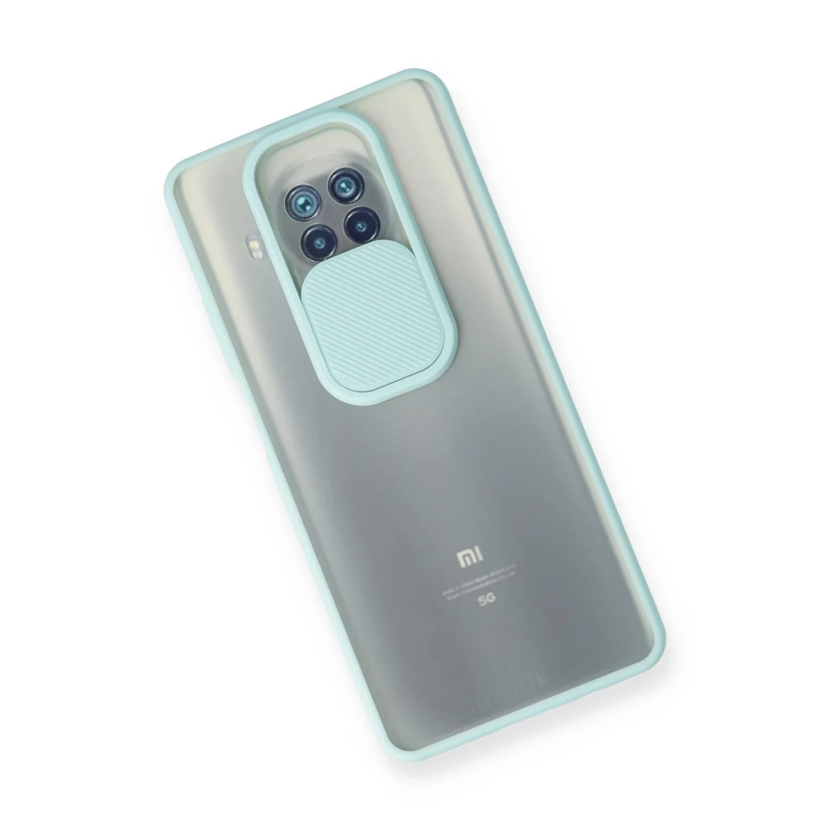 Xiaomi Mi 10t Lite Kılıf Palm Buzlu Kamera Sürgülü Silikon - Turkuaz görsel 3