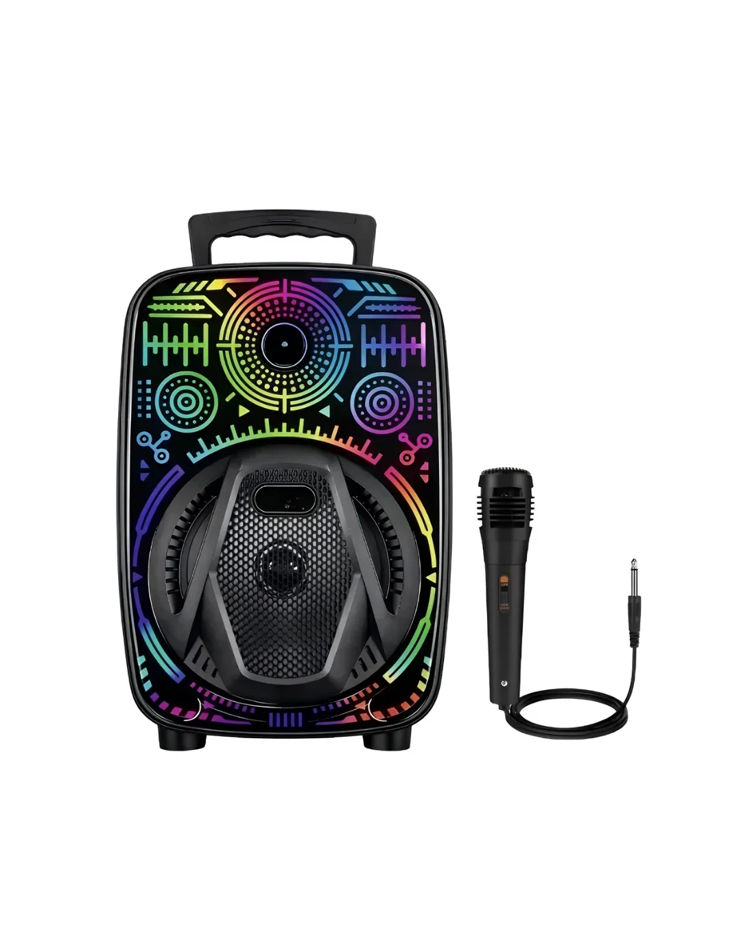 Taşınabilir Bluetooth Speaker krofonlu RGB Işıklı Karaoke Ses Siste görsel 2