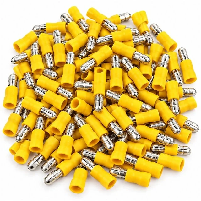 PM-39082 4-6mm2 Kesit 25x7x5mm Soket Sarı İzoleli Kablo Pabucu (100’lü Paket) görsel 3