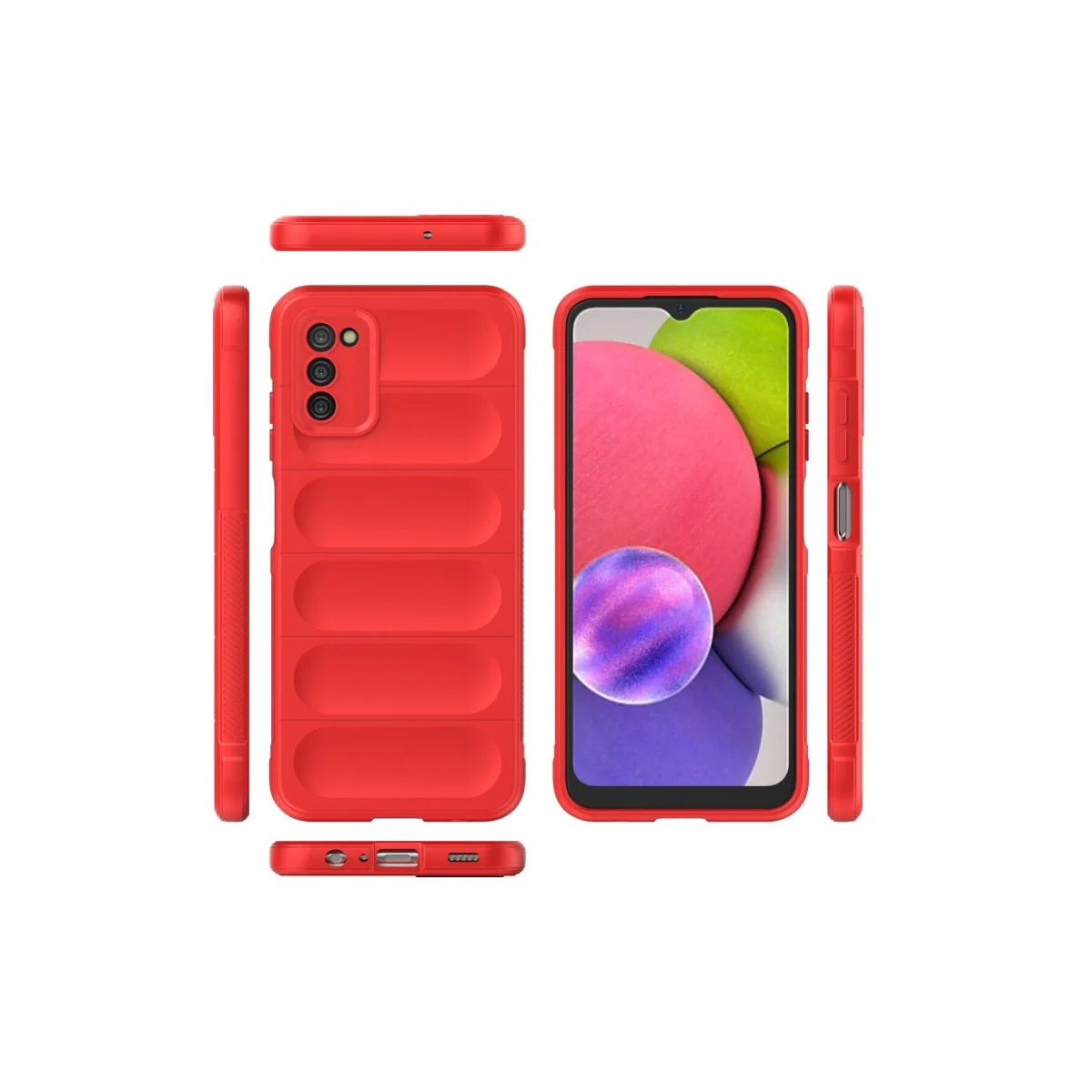 Samsung Galaxy A03s Kılıf Optimum Silikon - Kırmızı görsel 3
