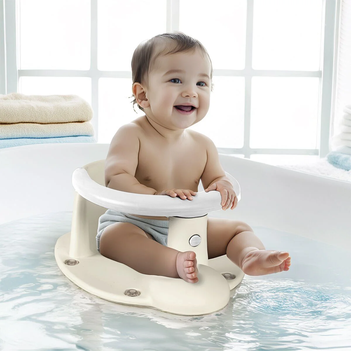 7466 Bebek Banyo Yıkama Oturağı Relax Bej görsel 2