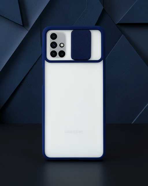Samsung Galaxy M51 Kılıf Palm Buzlu Kamera Sürgülü Silikon - Lacivert