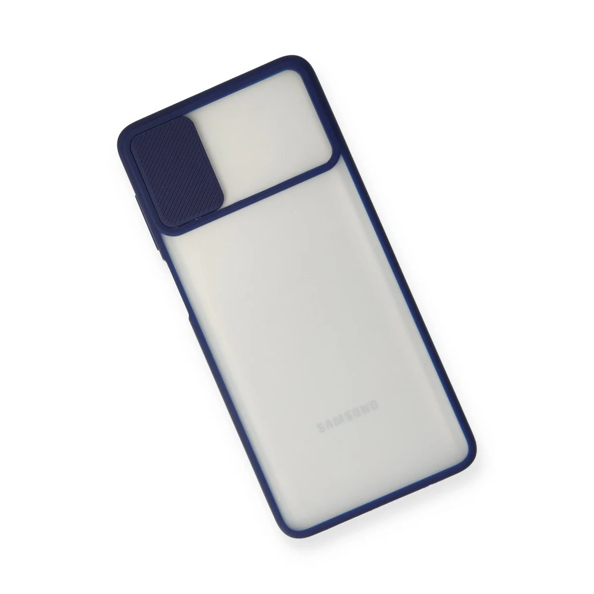 Samsung Galaxy M51 Kılıf Palm Buzlu Kamera Sürgülü Silikon - Lacivert görsel 3
