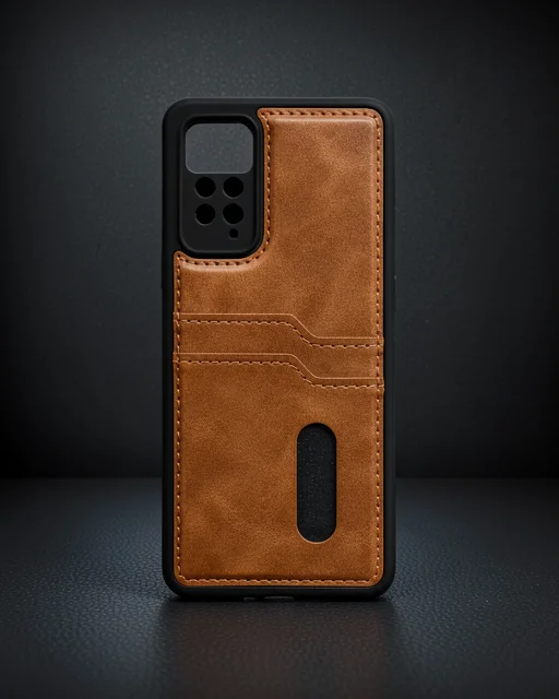 Xiaomi Redmi Note 12 Pro 4g Kılıf Sara Kartvizitli Deri Kılıf - Taba