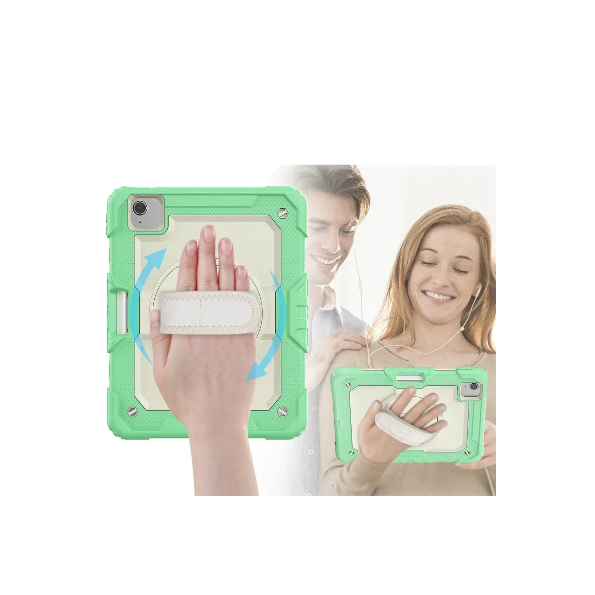 Apple iPad Pro 11 (2020) Kılıf Strap New Tablet Kapak - Yeşil görsel 2