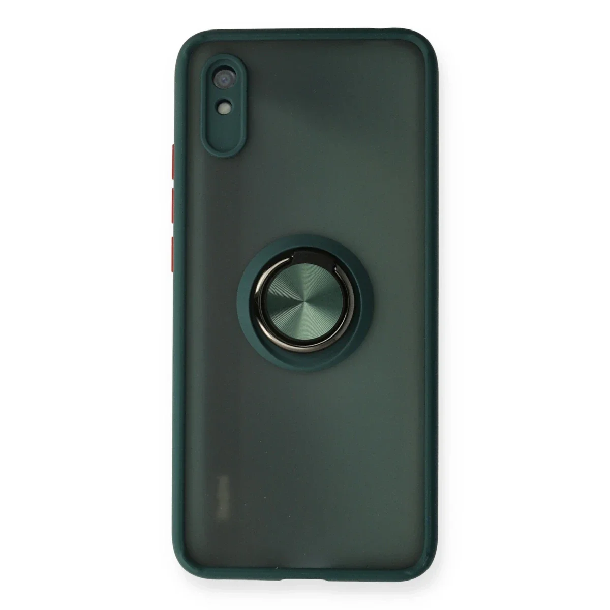 Xiaomi Redmi 9A Kılıf Montreal Yüzüklü Silikon Kapak - Yeşil