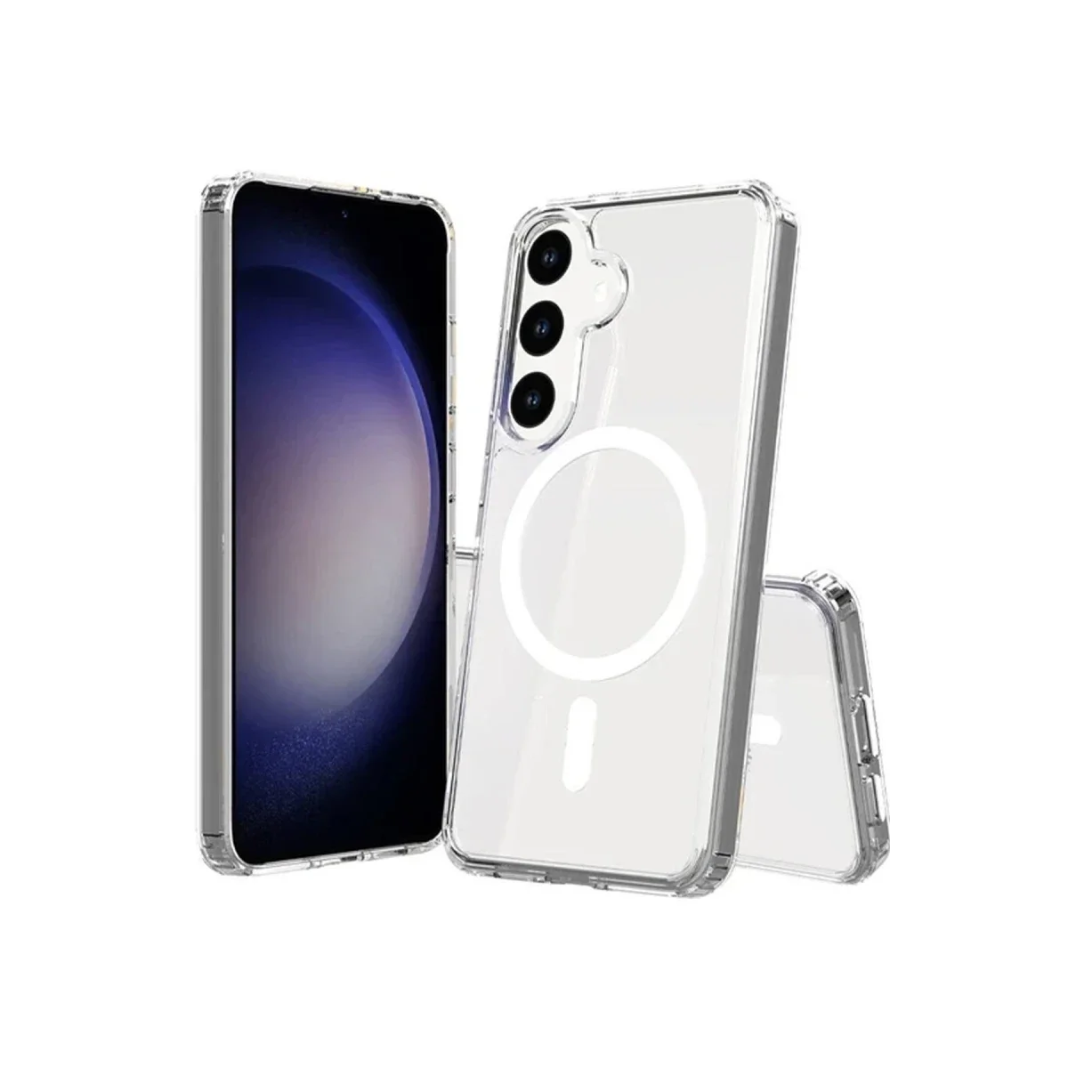 Samsung Galaxy S24 Plus Kılıf Magneticsafe Şeffaf Silikon - Şeffaf