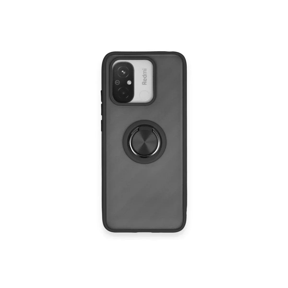 Xiaomi Redmi 12C Kılıf Montreal Yüzüklü Silikon Kapak - Siyah