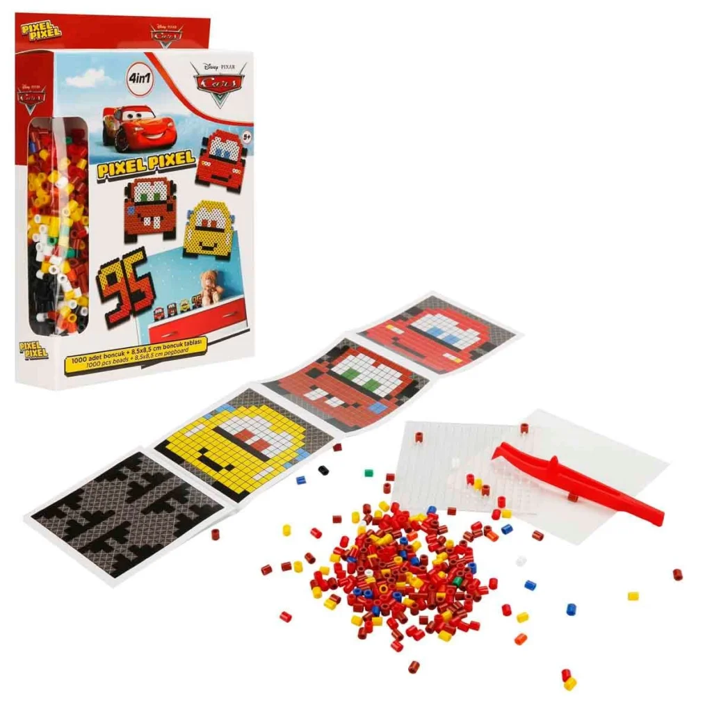 4in1NessiWorld Cars Pixel Pixel Boncuk Aktivite ve Oyuncak Seti