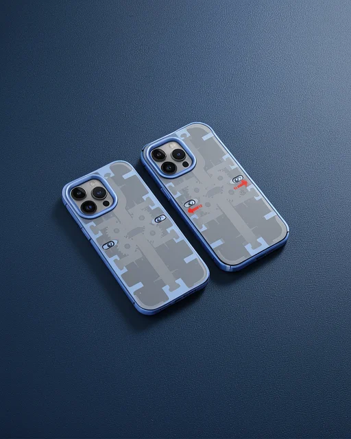 Apple İphone 14 Pro Kılıf Mekanik Bumper Kapak - Mavi