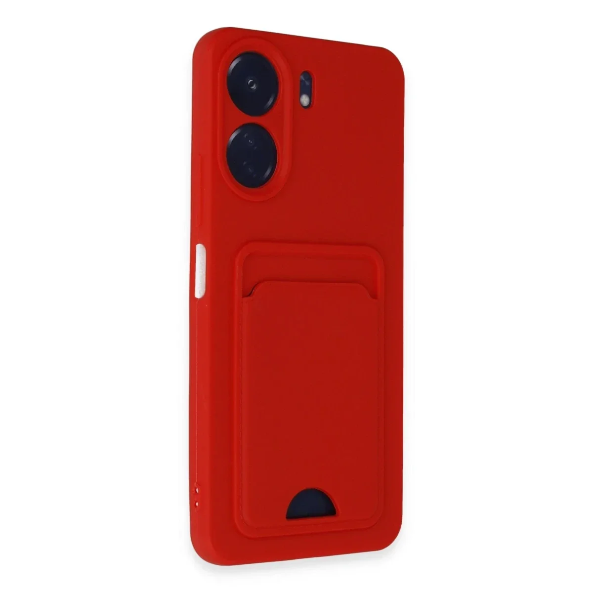 Xiaomi Redmi 13C Kılıf Kelvin Kartvizitli Silikon - Kırmızı görsel 2
