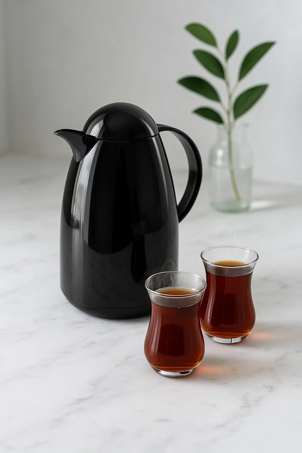 1 Lt Akrilik Siyah Çay Termosu 12 Saat Sıcak 24 Saat Soğuk-2828 görsel 3