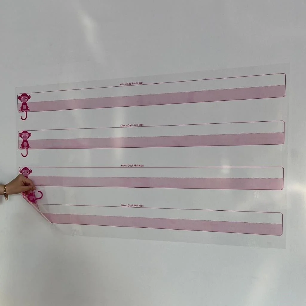 Kılavuz Çizgili Akıllı Kağıt Yazı Tahtası Duvarda İz Bırakmaz Statik Yeni Müfredata Uygun 100x56cm görsel 2