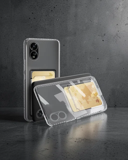 Oppo A38 Kılıf Kart Şeffaf Silikon - Şeffaf