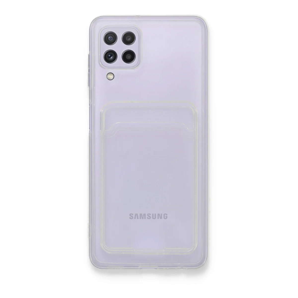 Samsung Galaxy A22 Kılıf Kart Şeffaf Silikon - Şeffaf görsel 2