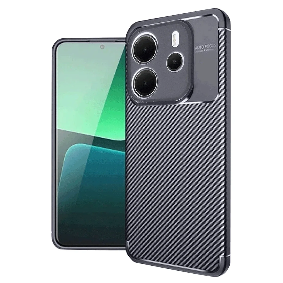 Xiaomi Redmi Note 14 4G Kılıf Auto Focus Karbon Kapak - Lacivert
