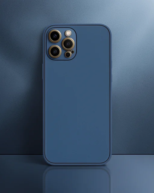 Apple İphone 12 Pro Max Kılıf Coco Deri Silikon Kapak - Açık Mavi