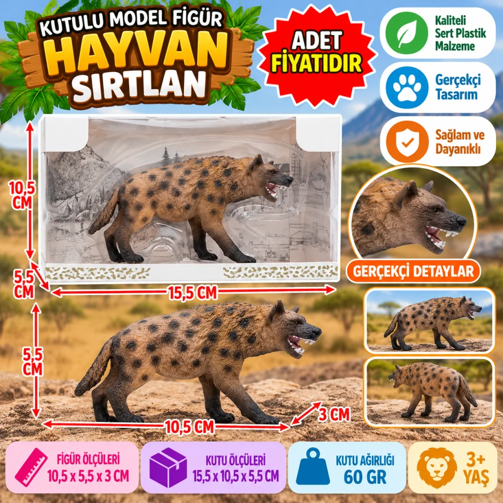 Kutulu Model Figür Hayvan Sırtlan