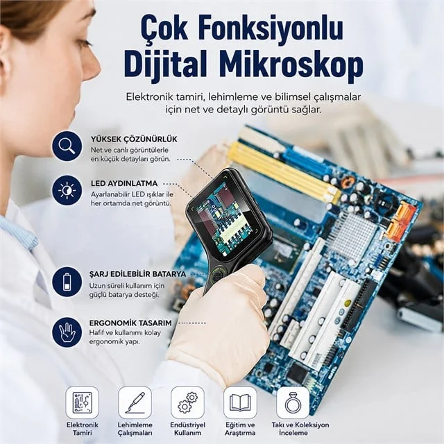 PM-29314 3.0’’ IPS Ekranlı El Tipi Dijital kroskop (2 MP Kamera PC Kamera) görsel 3