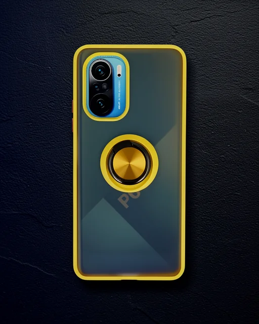 Xiaomi Redmi K40 Kılıf Montreal Yüzüklü Silikon Kapak - Sarı