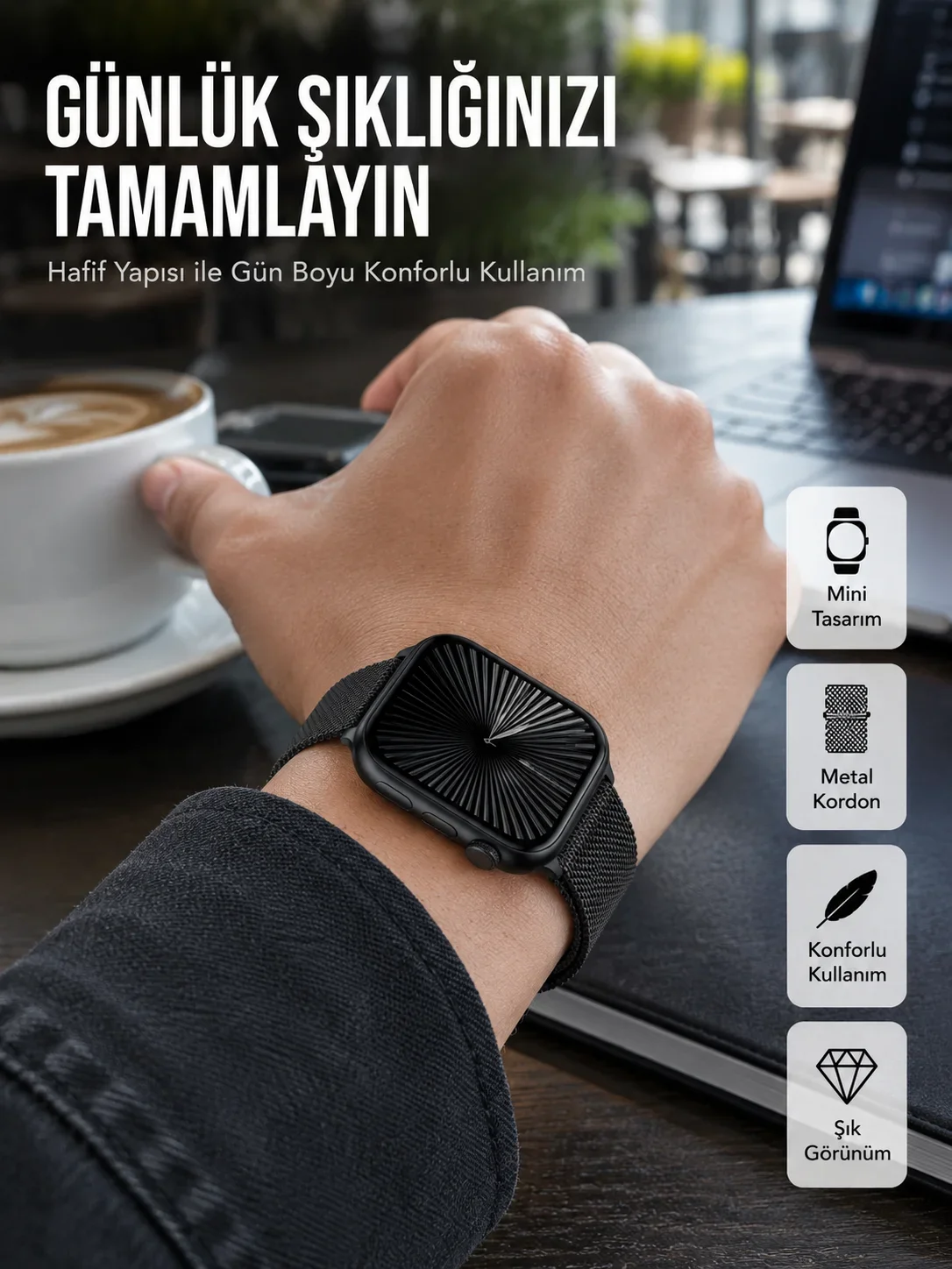 SQ-16 ni Series 10 – Dokunmatik Akıllı Saat | Kalp Rit, SpO2, Uyku Takibi