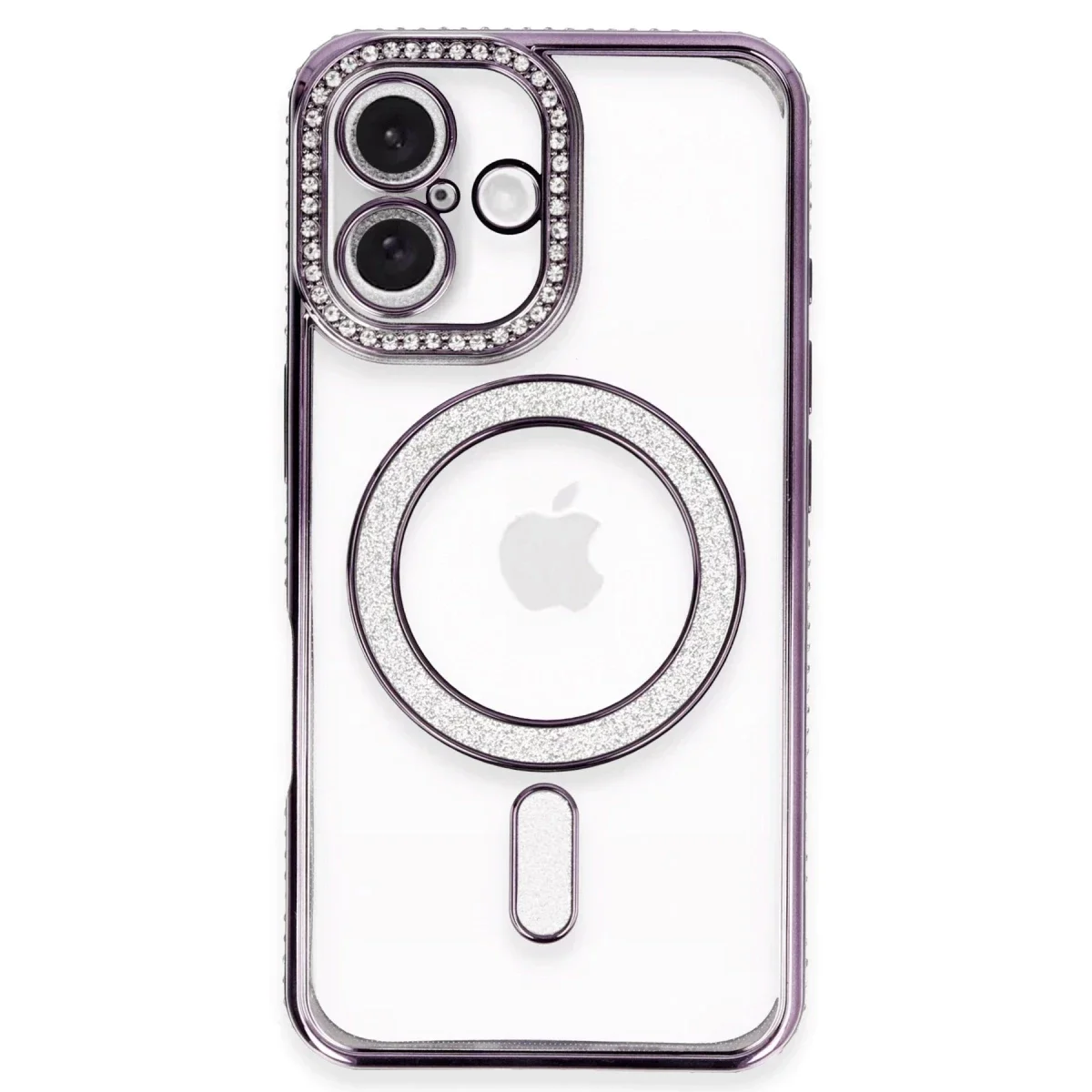 Apple iPhone 16 Plus Kılıf Joke Simli Magneticsafe Kılıf - Derin Mor görsel 3