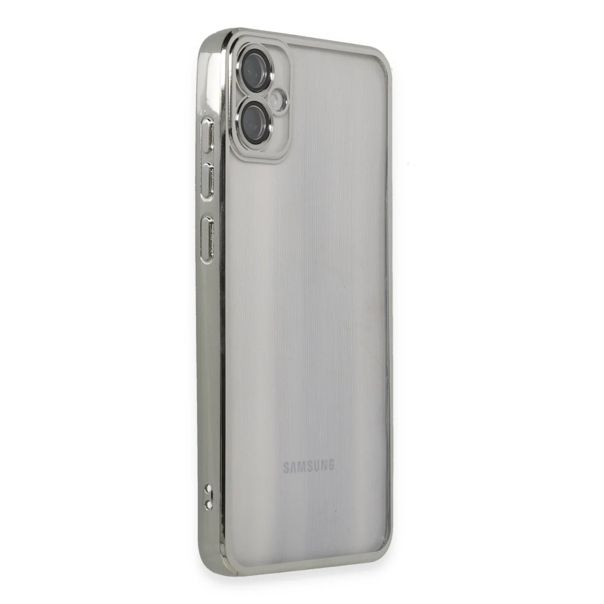 Samsung Galaxy A05 Kılıf Razer Lensli Silikon - Gümüş görsel 2