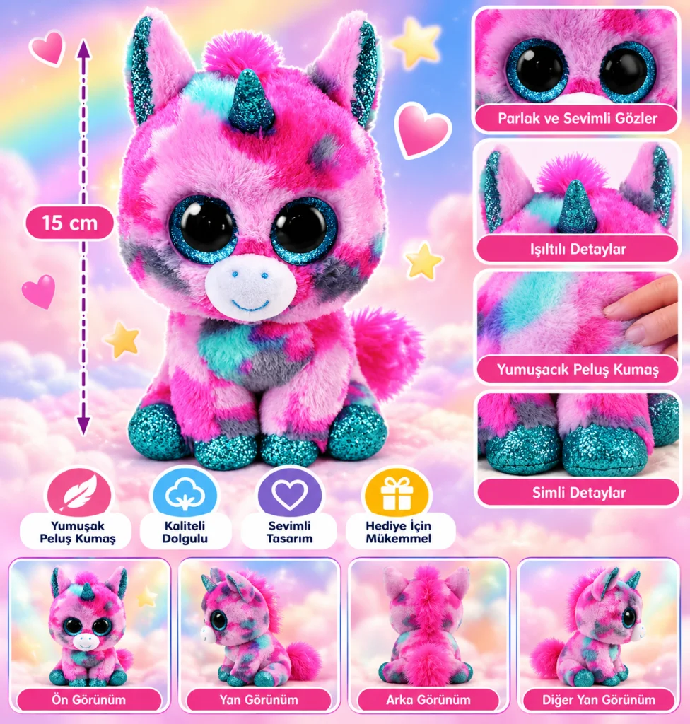 Peluş Unicorn Gumball 15 cm