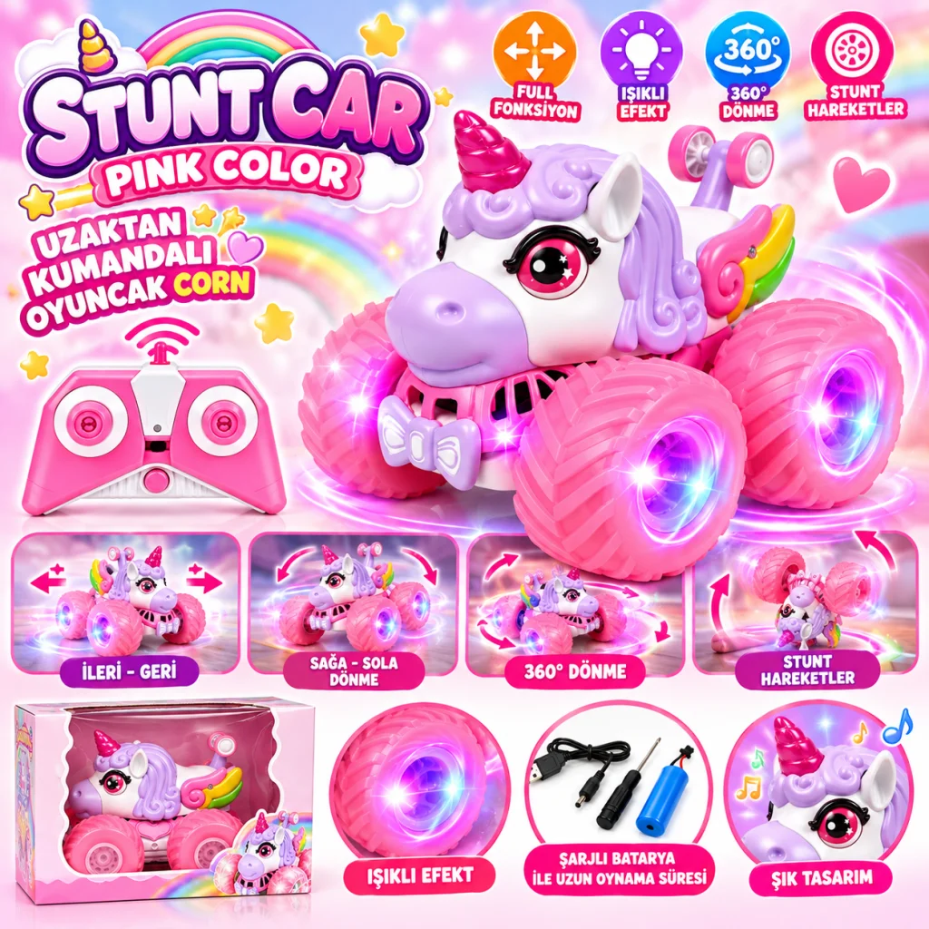 LH-C091 Car Pink Color Uzaktan Kumandalı Oyuncak Corn