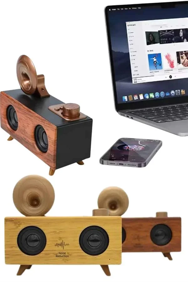 Gramafon Nostaljik Radyo Yüksek Ses Kalitesi USB TF Kart Aux görsel 4