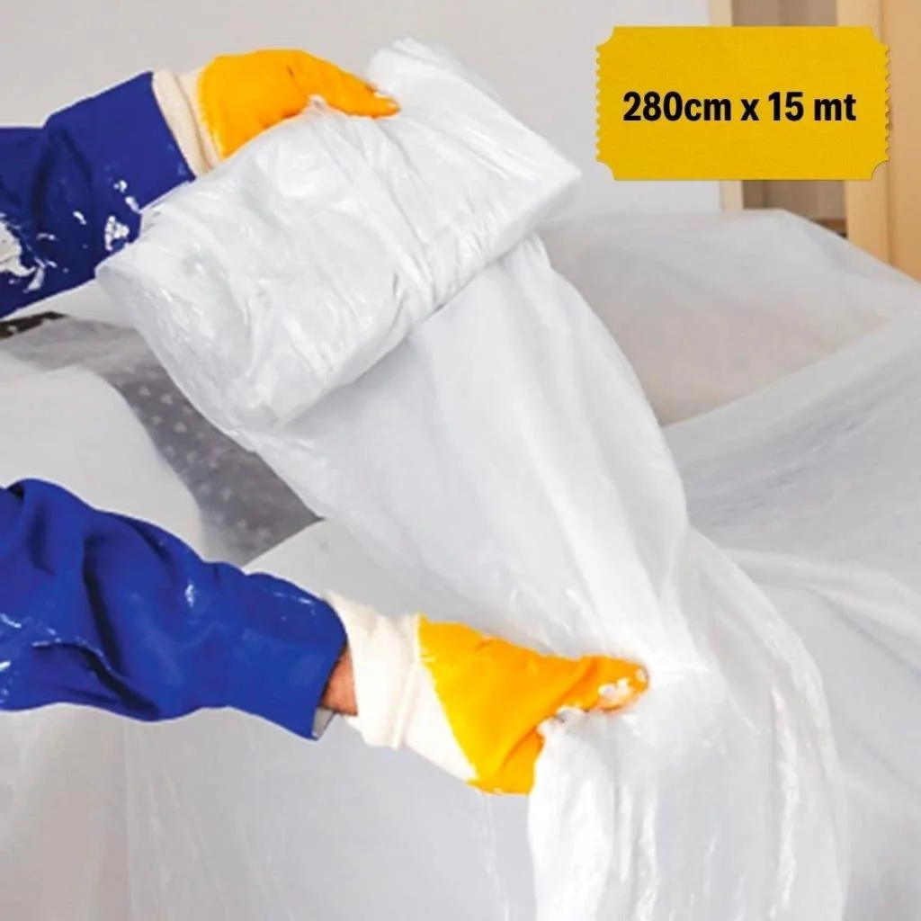 Boya Badana Eşya Koruma Hışır Örtüsü 280cm x 15 mt Yapışkanlı Hışır Örtü (adet fiyatıdır) görsel 3
