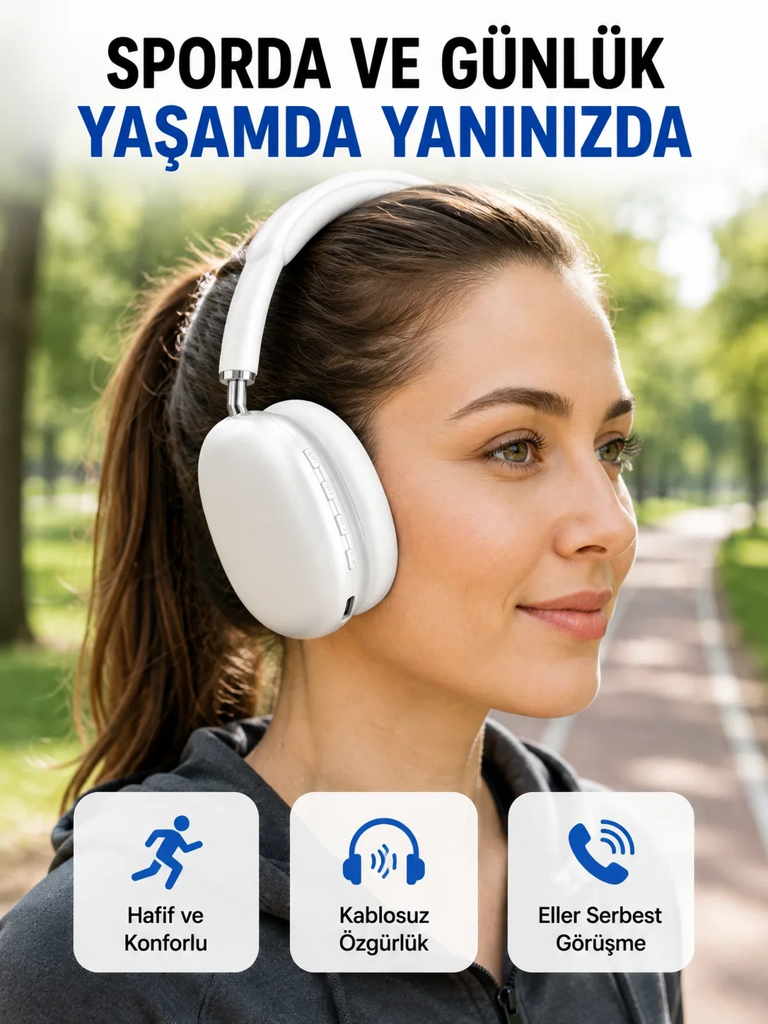 Stereo Ses Kaliteli Bluetooth Kulaklık | Katlanabilir ve Ergonok Tasarım Yeni Nesil