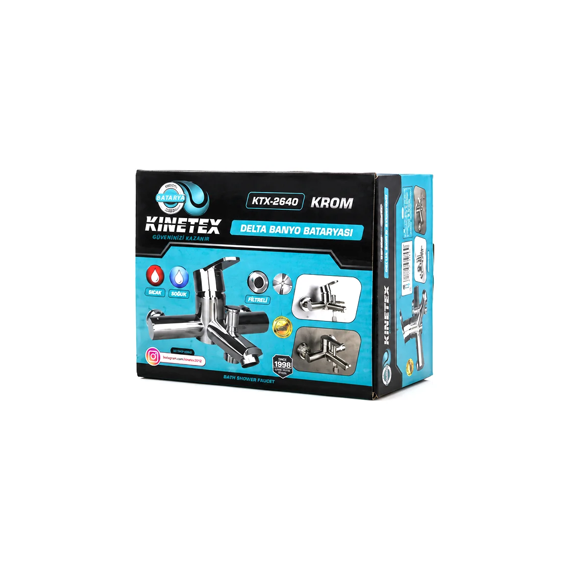 Krom Aç-Kapa Banyo Bataryası KTX-2640 görsel 4