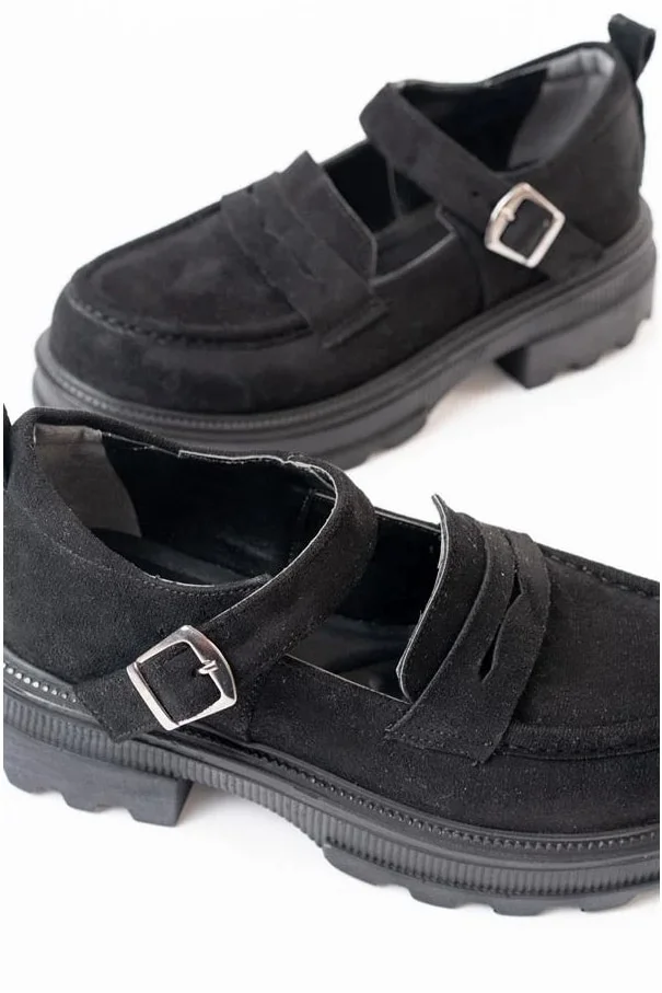 Kadın Loafer Ayakkabı Ayakkabı Tabanlı Süet Yüksek Casual Günlük görsel 3