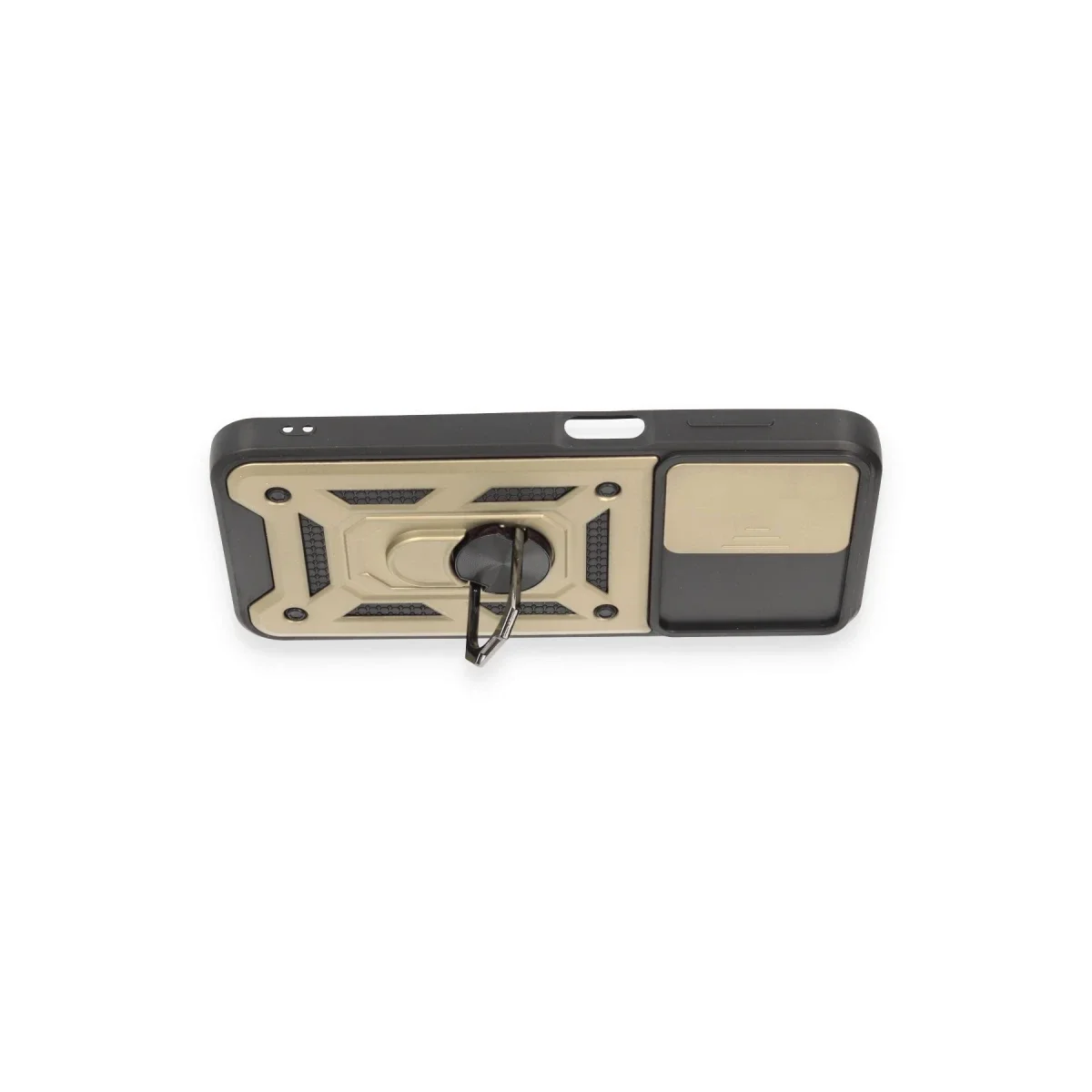 Samsung Galaxy M14 5G Kılıf Pars Lens Yüzüklü Silikon - Gold görsel 3
