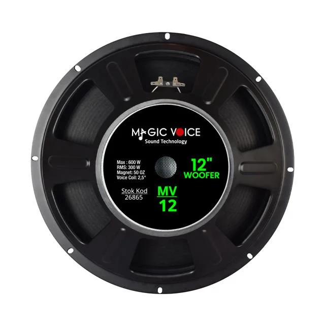 Magicvoice MV-12 Maks.600 Watt / Rms 300 Watt 12” Siyah 30 Cm Woofer Yedek Hoparlör görsel 2