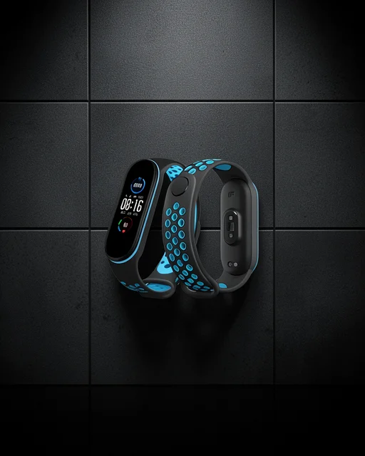 Xiaomi Mi Band 4 Spor Delikli Kordon - Siyah-mavi
