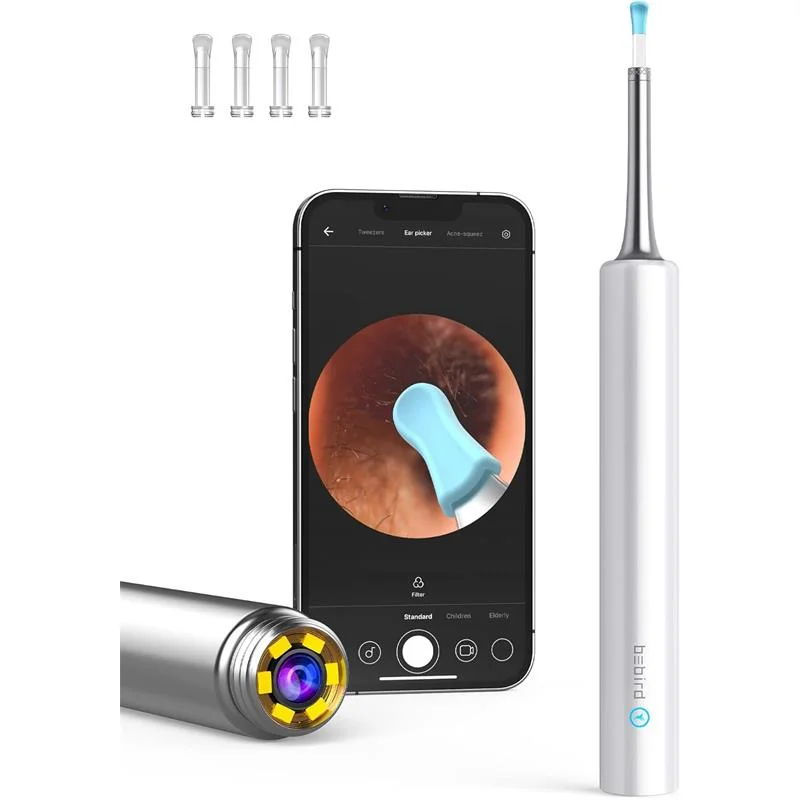 T5 3MP Kamera 3.5MM Lens Şarjlı Wıfı Görüntülü Kulak Temizleyici Beyaz Renk