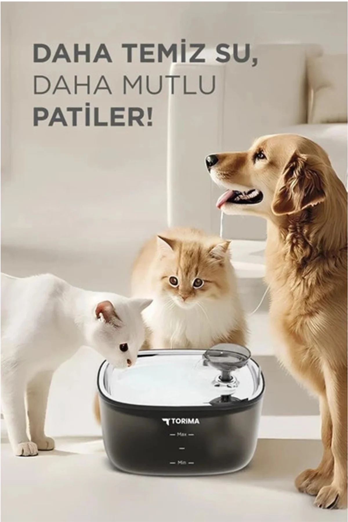 Otomatik Filtreli Kedi Köpek Su Pınarı Su Çeşmesi Ultra Sessiz Su Şelalesi 2.5Lt görsel 2