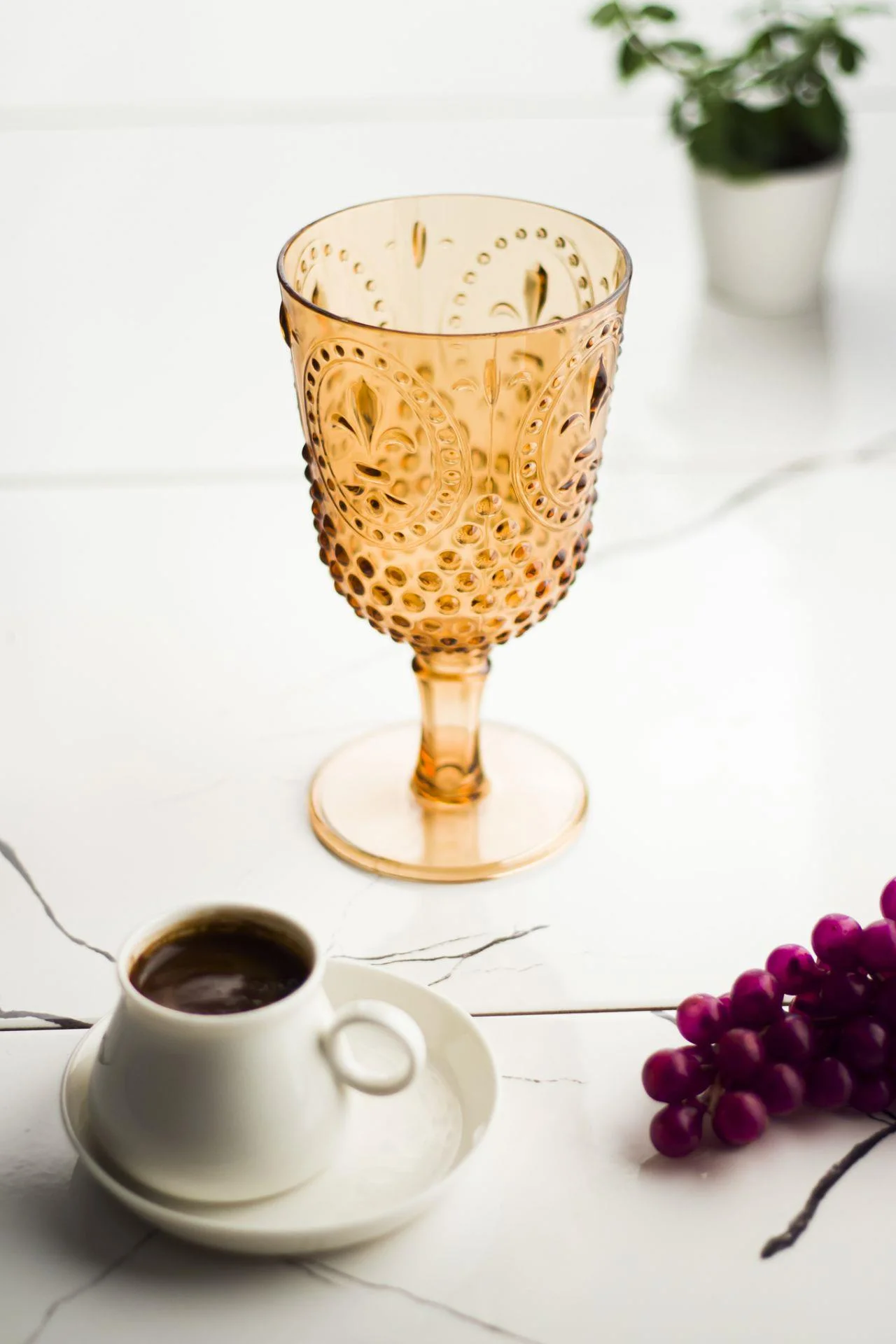 Akrilik Bal Tekli Kadeh & Su Meşrubat Kahve Yanı Bardağı 450 ml ( Cam Değildir ) görsel 2