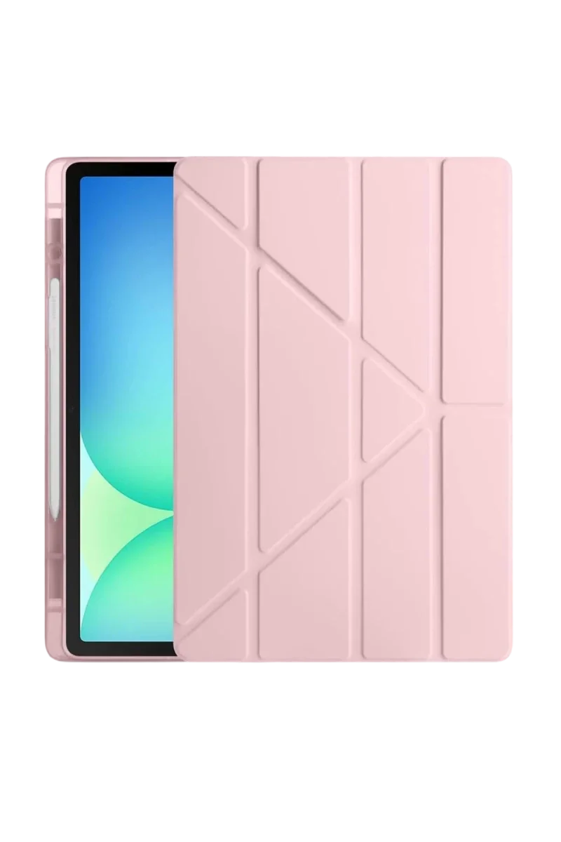 Apple iPad Pro 13 (2024) Kılıf Kalemlikli Hugo Tablet Kılıfı - Rose Gold