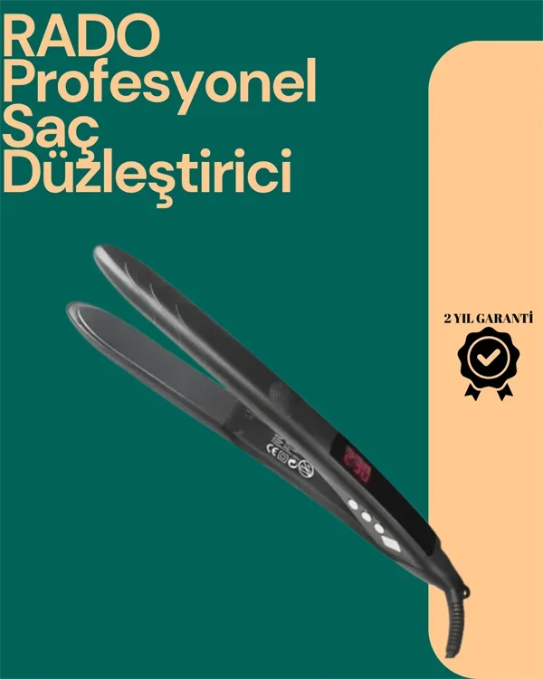 Isı Ayarlı Profesyonel Saç Düzleştirici – Titanyum Seramik Plaka görsel 2