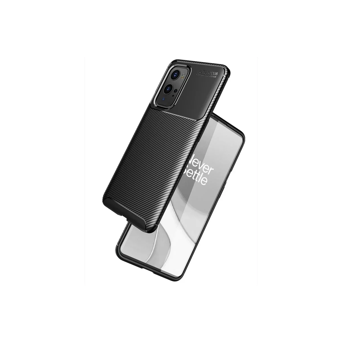 One Plus 9 Pro Kılıf Auto Focus Karbon Kapak - Siyah görsel 7